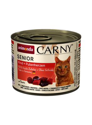 Animonda Cat Carny Senior Coeurs de boeuf et de dinde 200g x6