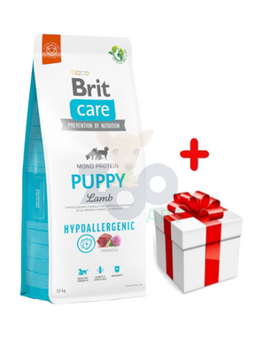 BRIT CARE Hypoallergenic Puppy Lamb 12kg+Surprise