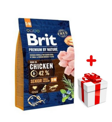 BRIT Premium By Nature Senior S+M 3kg + Surprise pour votre chien GRATUITES !