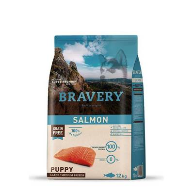 Bravery Free Puppy Medium Large Saumon 12kg