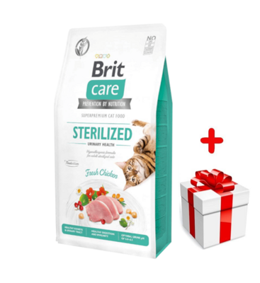 Brit Care Cat Grain-Free Sterilised Urinary Health avec du poulet 2kg + Surprise pour votre chat GRATUITES !