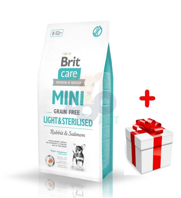 Brit Care Mini Grain Free Light & Sterilized Avec Lapin Et Saumon 2kg + Surprise pour votre chien GRATUITES !
