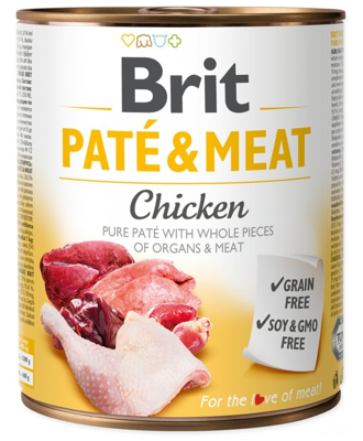 Brit Pate & Meat au poulet 800g x6