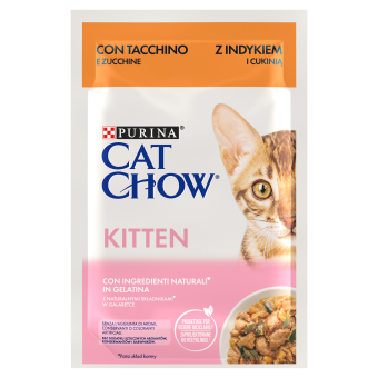 CAT CHOW Kitten Nourriture pour chatons avec dinde et courgettes en gelée 85g