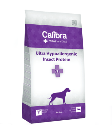 Calibra Veterinary Diets Dog Ultra Hypoallergenic Insect Protein 12kg + Surprise gratuite pour chien