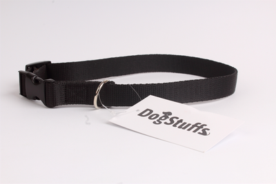 DogStuffs Collier avec boucle en plastique 15mm/24-40cm noir