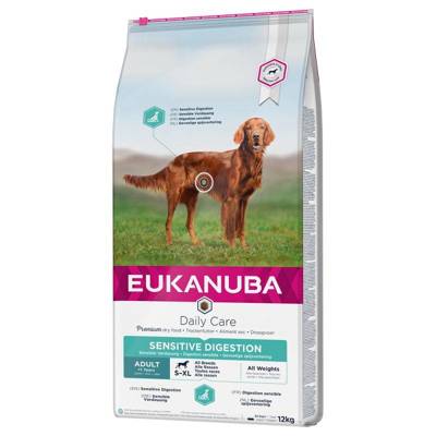 Eukanuba Daily Care Adult Sensitive Digestion 12kg+Surprise gratuite pour votre chien