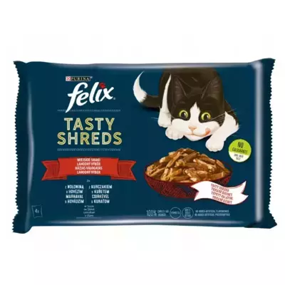 FELIX Tasty Shreds Country Flavours in Sauce 4x80g nourriture humide pour chats