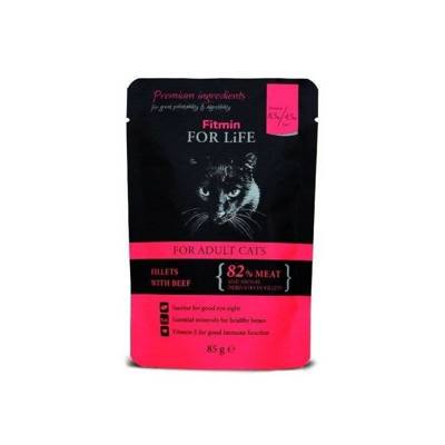 Fitmin Cat For Life Adult Beef 85g x 12