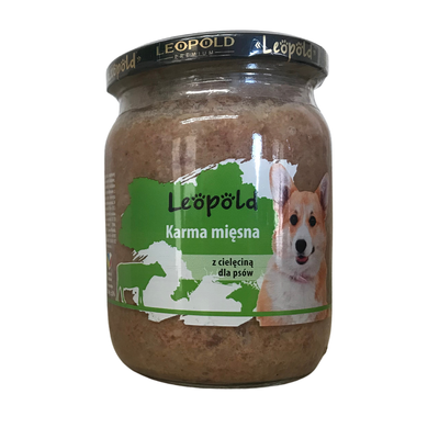Leopold Viande de veau pour chiens 500g (bocal)
