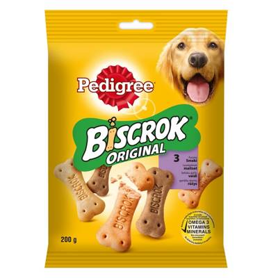Pedigree Biscrok Biscuits Pour chiens adultes sous forme de petits os avec de l'agneau, du poulet et du bœuf 200g