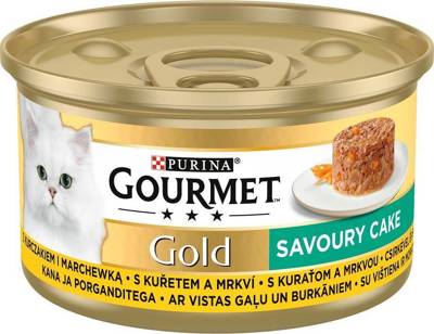 Purina Gourmet Gold Savoury Cake au poulet et aux carottes 85g