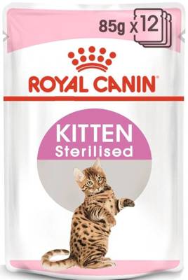 ROYAL CANIN Kitten Sterilised 12x85g  + GIMBORN Gim Cat Multi-vitamine Duo Pâte avec fromage 50g
