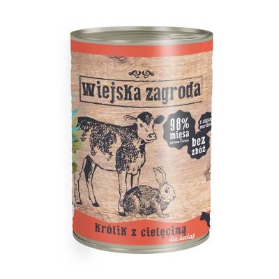 Wiejska Zagroda Ferme rurale Pour les chatons Lapin avec veau 400g 